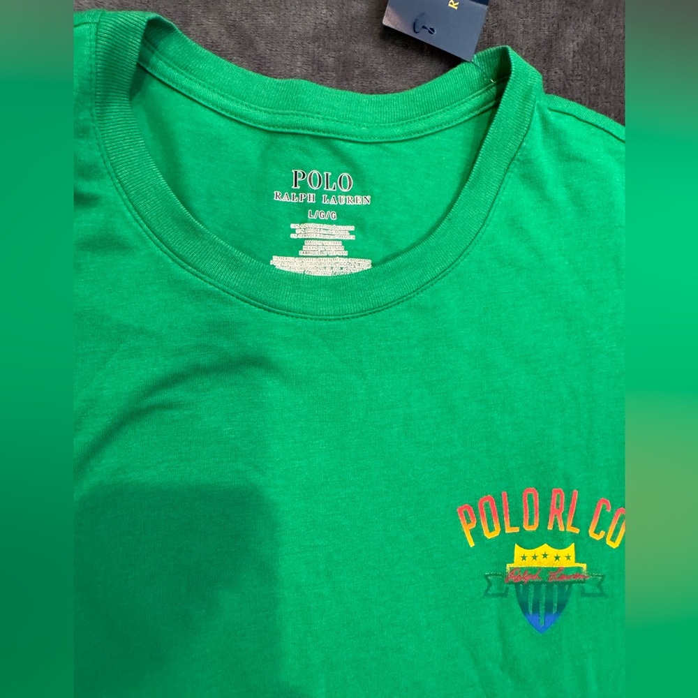 COPY - Polo Ralph Lauren Green Logo Crew Knit Short Sleeve Tshirt. Mens Large. … - Picture 4 of 4